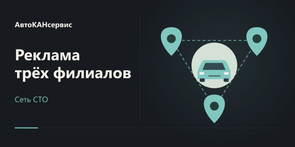 Яндекс Директ для трёх филиалов АвтоКАНсервис
