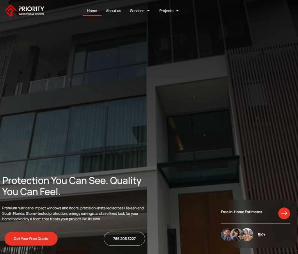 Сайт Priority Windows