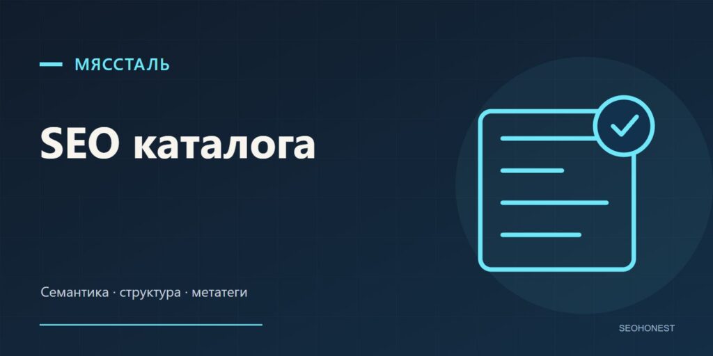 Иллюстрация подготовки каталога Мяссталь к SEO