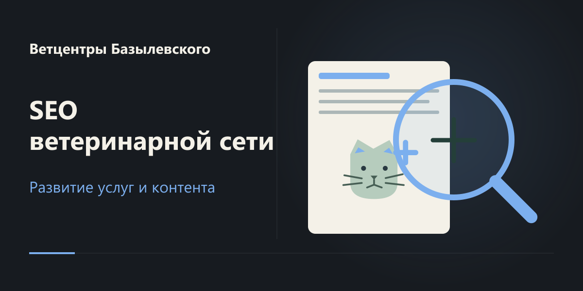 SEO и развитие сайта Ветцентров Базылевского: 2016–2026