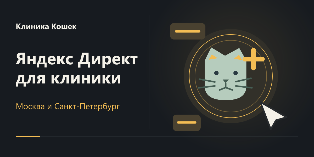 Яндекс Директ для «Клиники Кошек» в Москве и Санкт-Петербурге